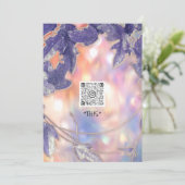 INVITATION BRIDAL HOLOGRAPH MODERNE LEAFS WREATH QR LOGO (Debout devant)