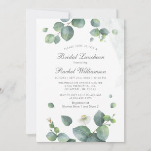 Invitation BRIDAL LUNCHEON Aquarelle Eucalyptus Vert