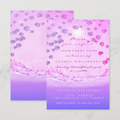 Invitation Bridal Océan Rose Sweet 16ème Vagues de Confetti F (Devant / Derrière)