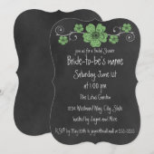 Invitation Bridal Rose de Chalkboard vert sauvage (Devant / Derrière)