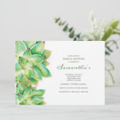 Invitation BRIDAL SHOWER, Aquarelle Succulente (Debout devant)