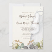 Invitation Bridal Shower Autumn Leaves Wedding Dress Elegant (Devant)
