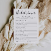 Invitation Bridal Shower Finish the Lyric Game,