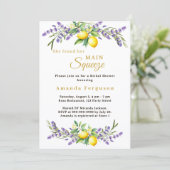 Invitation Bridal Shower lavender florals lemons main squeeze (Debout devant)