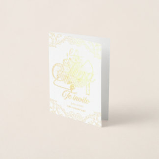 Invitation Bridal Shower Oro Folie Kaarten