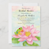 Invitation Bridal Shower Pink Waterlily & Tree Frog (Devant)