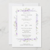 Invitation Bridal Shower Purple Shades Flower Branches Photo (Dos)