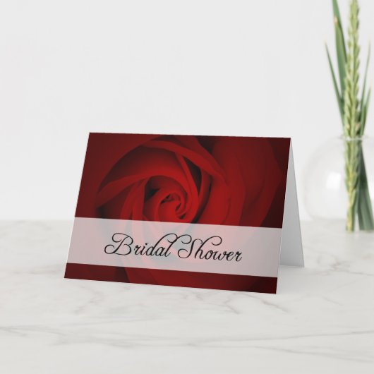 Invitation Bridal Shower : Rose rouge : (Devant)