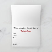 Invitation Bridal Shower : Rose rouge : (Intérieur)