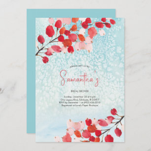 Invitation Bridal Shower Watercolor Christmas Party