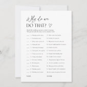 Invitation Bridal Shower Wedding Customs Matching Game Card (Devant)