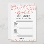 Invitation Bridal word scramble with Answers Game Card (Devant)