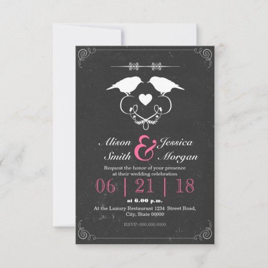 Invitation Bride and Bride - Lesbian wedding (Devant)