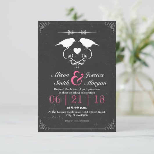 Invitation Bride and Bride - Lesbian wedding (Debout devant)