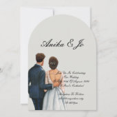 Invitation bride and groom modern wedding  (Devant)