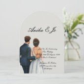 Invitation bride and groom modern wedding  (Debout devant)