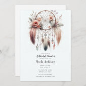 Invitation Bride Boho Dreamcatcher Floral Cristal (Devant / Derrière)