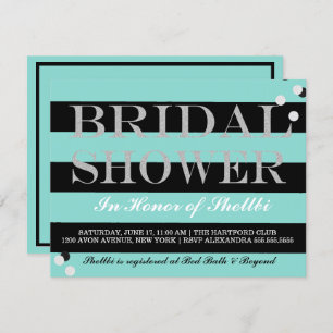 Invitation BRIDE & Bridesmaiers Black Turquoise Blue Fête des