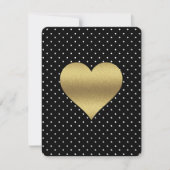 Invitation BRIDE & CO Black And Gold Heart & Polka Dot Party (Devant)