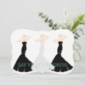 Invitation BRIDE & CO Black & White Bridesmaid ShParty (Debout devant)