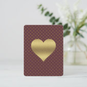 Invitation BRIDE CO Bourgogne Et Gold Heart Polka Dot Party (Debout devant)