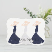 Invitation BRIDE & CO Brider Navy Blue Bridesmaid Party (Debout devant)