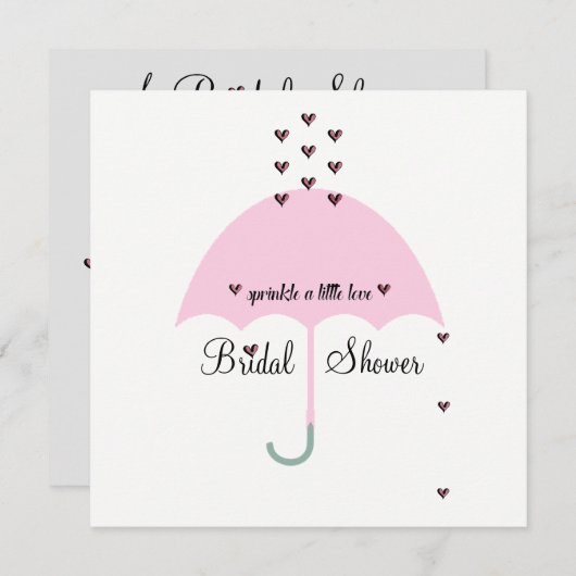 Invitation BRIDE & CO Pink Sprinkt Love Fête des mariées Part (Devant / Derrière)