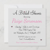 Invitation BRIDE & CO Pink Sprinkt Love Fête des mariées Part (Dos)