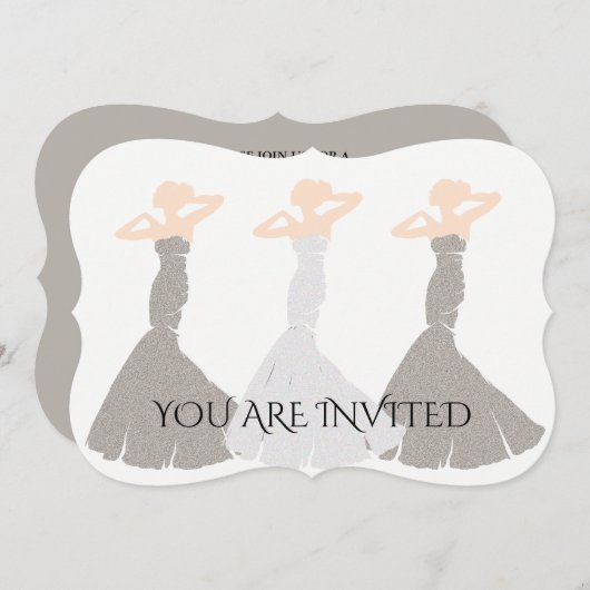 Invitation BRIDE CO Silver Champagne Bridesmaid (Devant / Derrière)