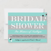 Invitation BRIDE & CO Silver & Fête des mariées Turquoise (Devant)