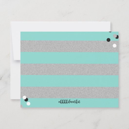 Invitation BRIDE & CO Silver & Fête des mariées Turquoise (Dos)