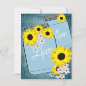 Invitation BRIDE & CO Turquoise Bleu Burlap Sunflower Shoot P (Devant)