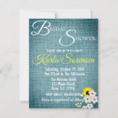Invitation BRIDE & CO Turquoise Bleu Burlap Sunflower Shoot P (Dos)