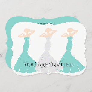 Invitation BRIDE CO Turquoise Blue Be My Bridesmaid Shoparty