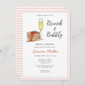 Invitation Bride de champagne Brunch & Bubbly Pancake (Devant / Derrière)