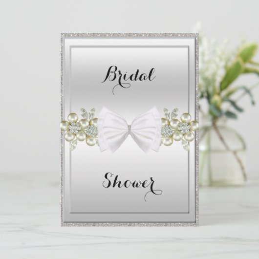 Invitation Bride de la Parties scintillant Bow de l'Argent et (Debout devant)