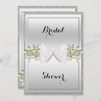 Invitation Bride de la Parties scintillant Bow de l'Argent et