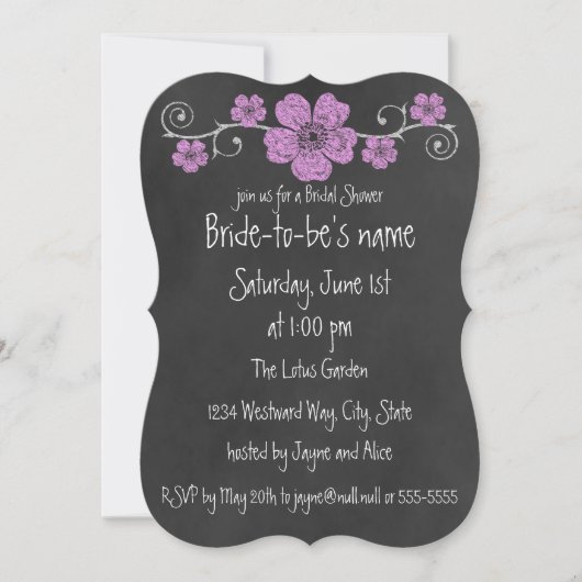 Invitation Bride de tableau rouge rose sauvage (Devant)