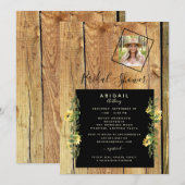 Invitation Bride de tournesol rustique Photo Fête des mariées (Devant / Derrière)