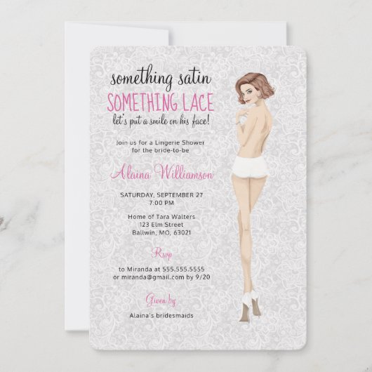 Invitation Bride dentelle en culottes Lingerie Douche (Devant)