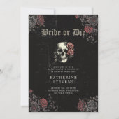 Invitation Bride Die Skull Roses Bachelorette Party Itinérair (Devant)