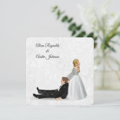 Invitation Bride Dragging The Groom Wedding Humor (Debout devant)