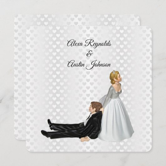 Invitation Bride Dragging The Groom Wedding Humor (Devant / Derrière)