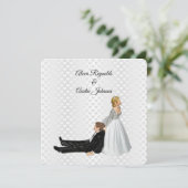 Invitation Bride Dragging The Groom Wedding Humor (Debout devant)