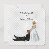 Invitation Bride Dragging The Groom Wedding Humor (Devant)
