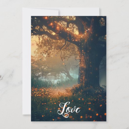 Invitation Bride Enchanted Forest Oak Tree Fairy Lights (Dos)