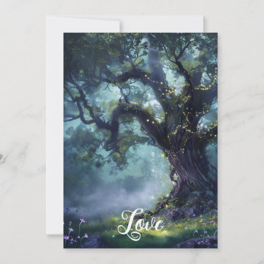 Invitation Bride Enchanted Forest Oak Tree Fairy Lights (Dos)