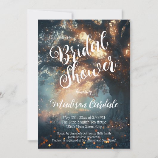 Invitation Bride Enchanted Forest Oak Tree Fairy Lights (Devant)