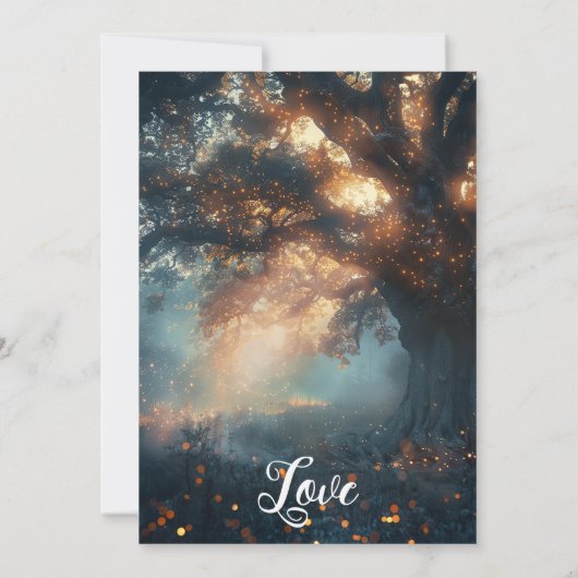 Invitation Bride Enchanted Forest Oak Tree Fairy Lights (Dos)