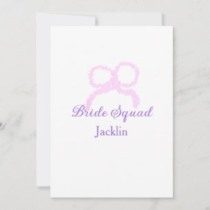 Invitation Bride escouade rose parties scintillant arc étoile